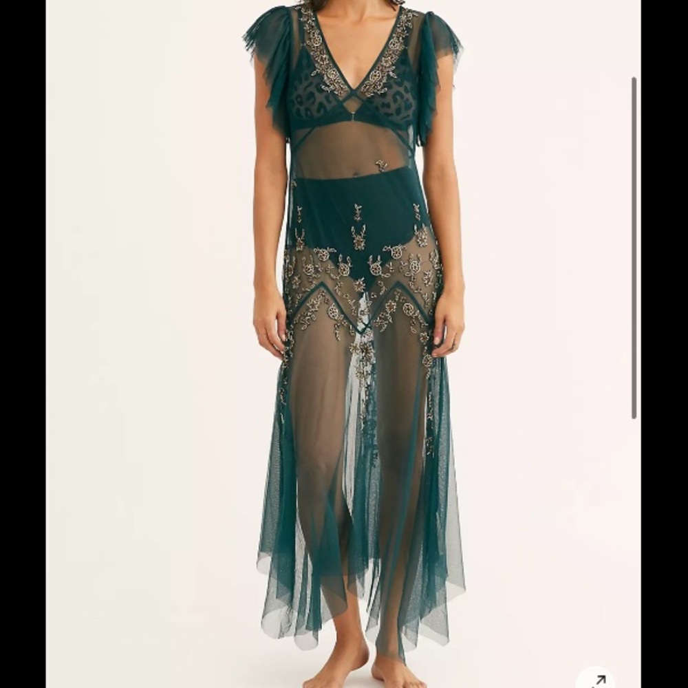 Free People Intimately Annabelle Embellished Maxi Slip NWT